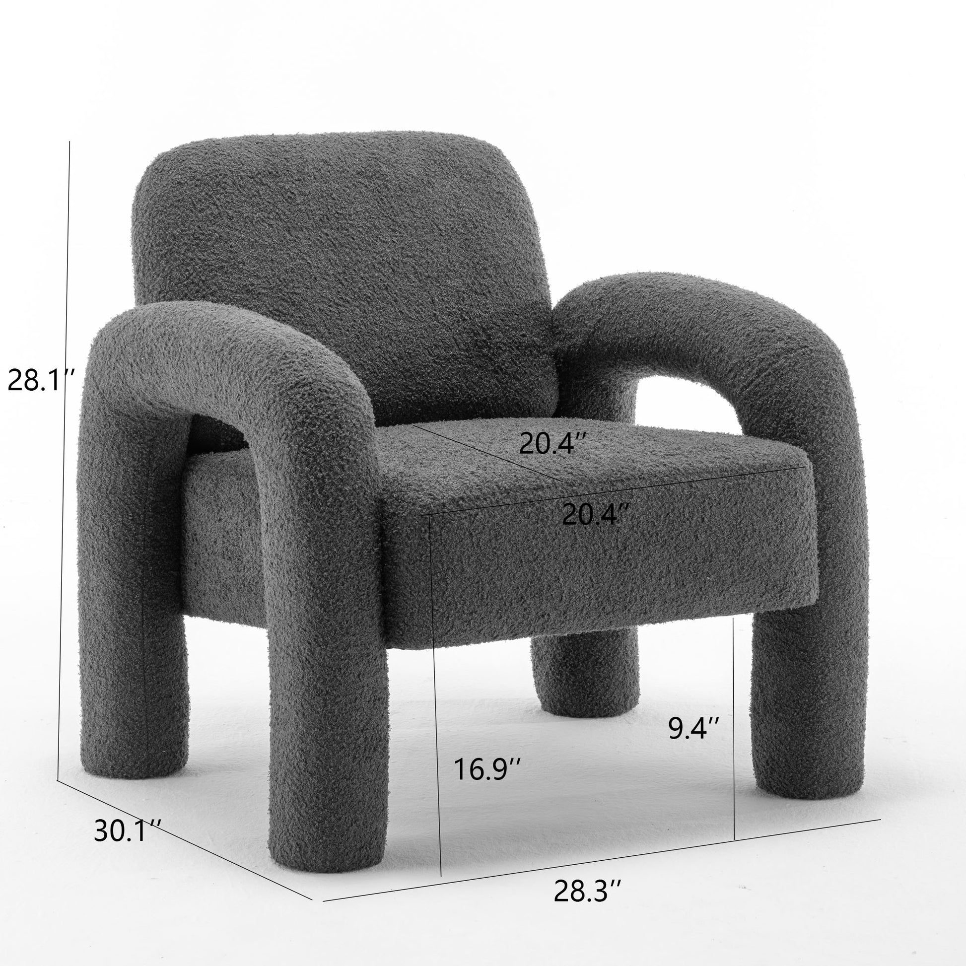 SEYNAR Modern Teddy Fabric Accent Chair with Sleek Legs (Single/Set of 2)