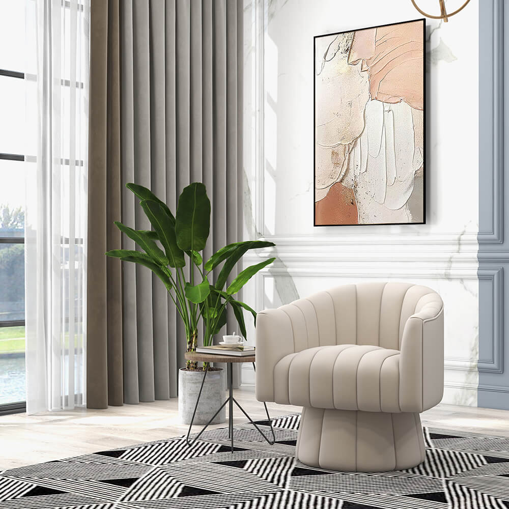 SEYNAR Accent Chair Mid Century 360 Degree Swivel Chair Set of 2/Single
