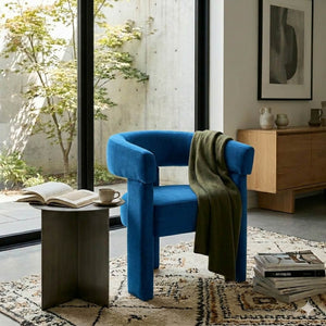 SEYNAR Modern Velvet Accent Chair, Upholstered Barrel Armchair with Curved Back and Thickened Padded Seat,Single chair or Set of 2/4/6