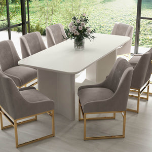 SEYNAR Contempoary Velvet Dining Chair with Metal Frame Legs, set of 2/4/6/8