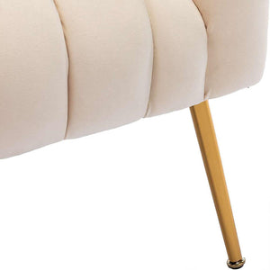 SEYNAR Modern Velvet Accent Chair,Round Upholstered Barrel Chair for Living Room