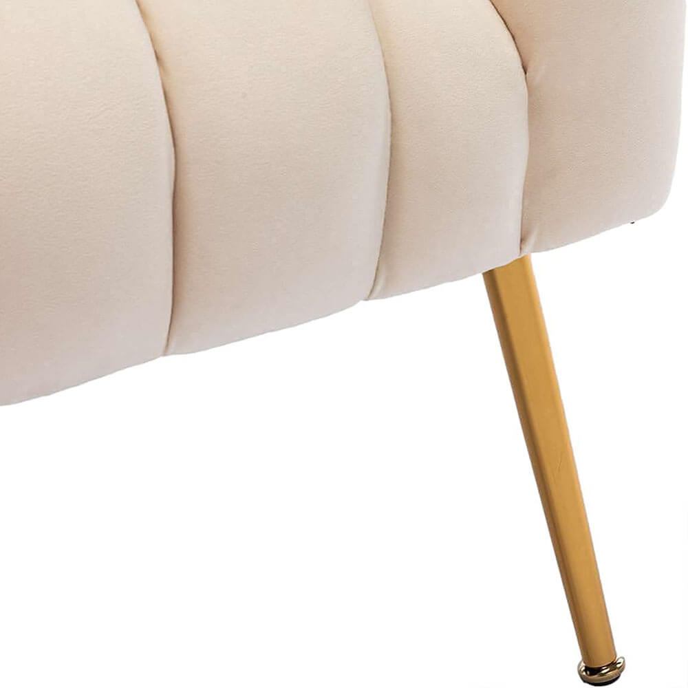 SEYNAR Modern Velvet Accent Chair,Round Upholstered Barrel Chair for Living Room