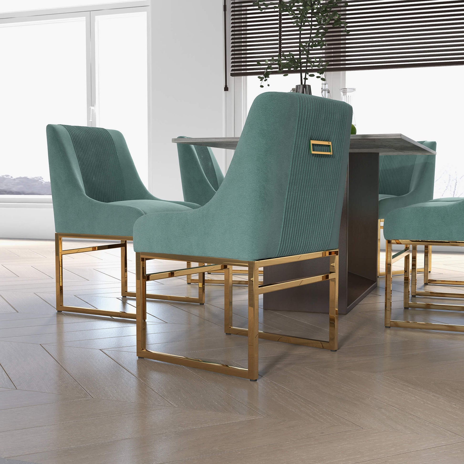 SEYNAR Contempoary Velvet Dining Chair with Metal Frame Legs, set of 2/4/6/8