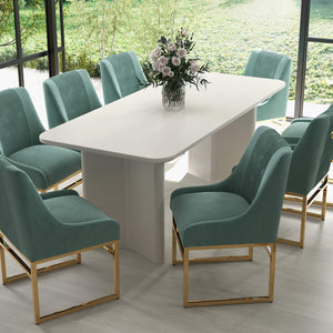 SEYNAR Contempoary Velvet Dining Chair with Metal Frame Legs, set of 2/4/6/8