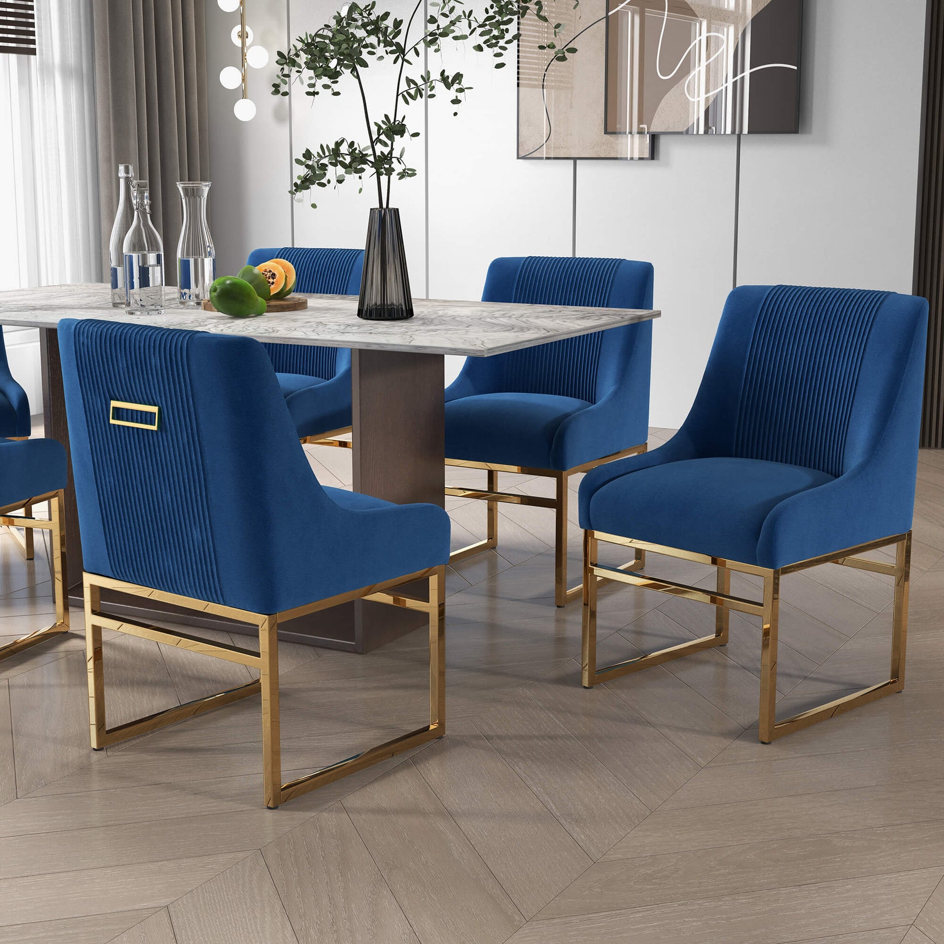 SEYNAR Contempoary Velvet Dining Chair with Metal Frame Legs, set of 2/4/6/8