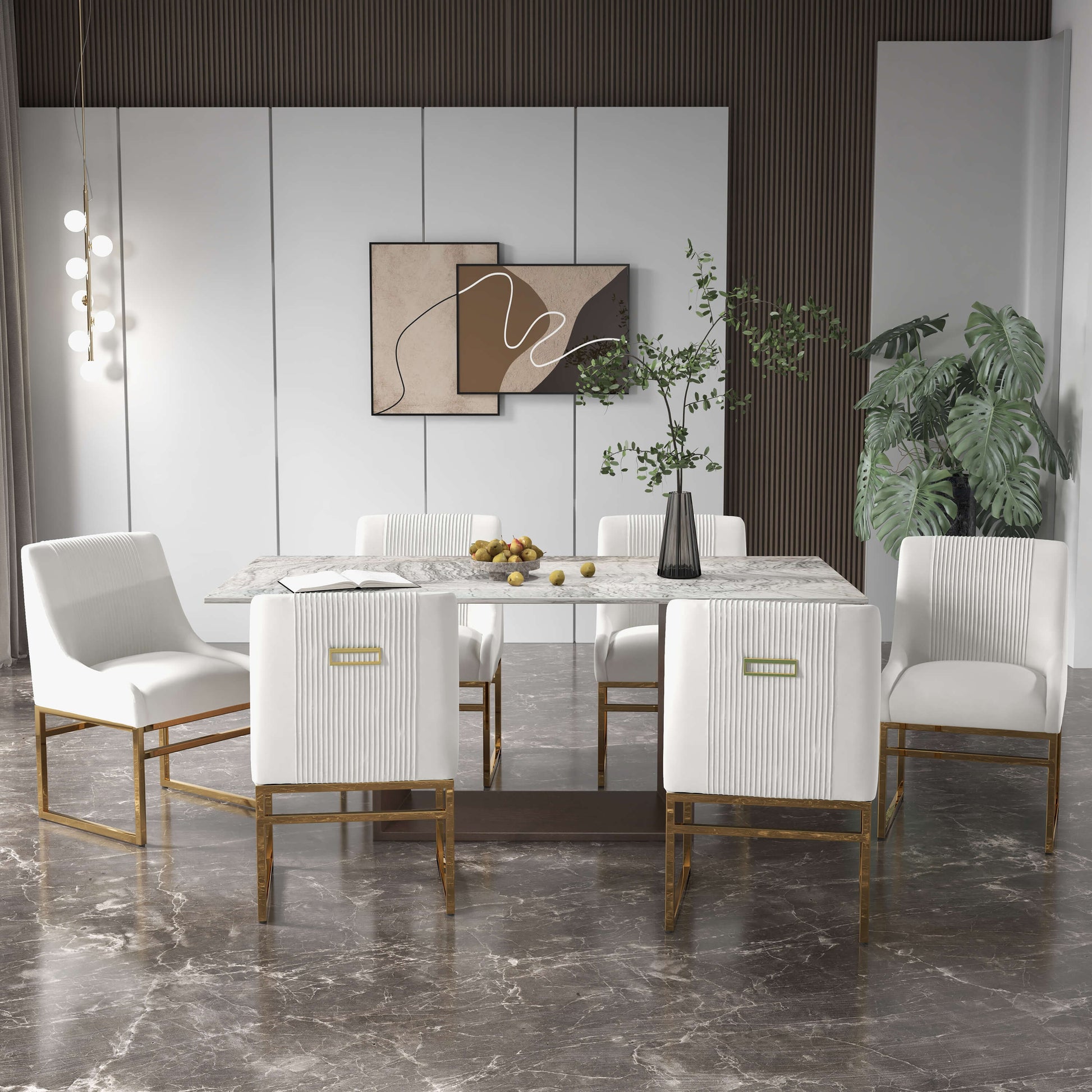 SEYNAR Contempoary Velvet Dining Chair with Metal Frame Legs, set of 2/4/6/8