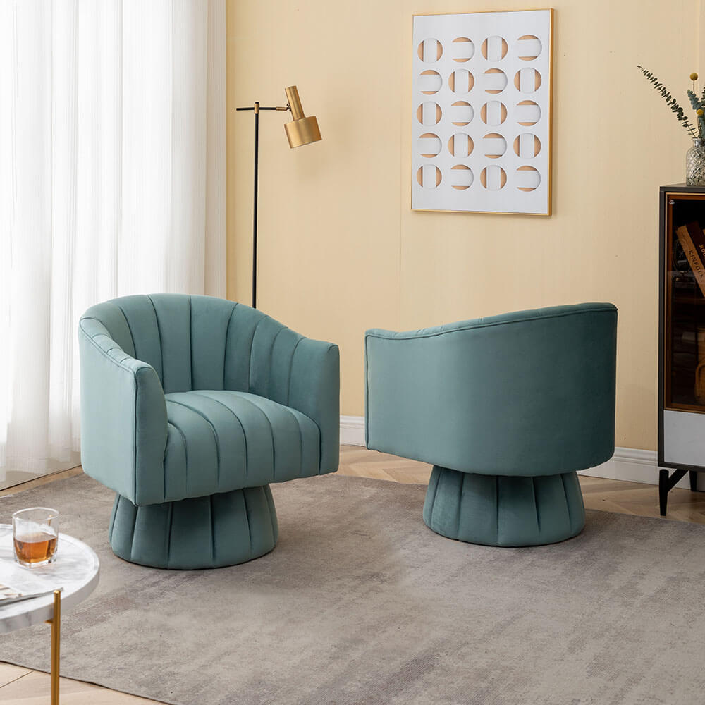 SEYNAR Accent Chair Mid Century 360 Degree Swivel Chair Set of 2/Single
