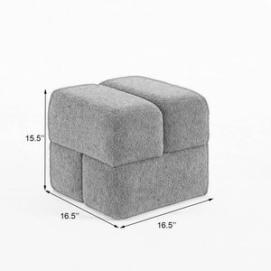 SEYNAR Modern 16.5''Faux Sherpa Square  Cube Otttoman